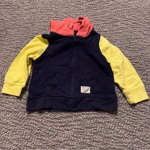 Baby Gap Color Block Hooded Sweatshirt 18-24 Months Blue Red Yellow